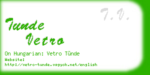 tunde vetro business card